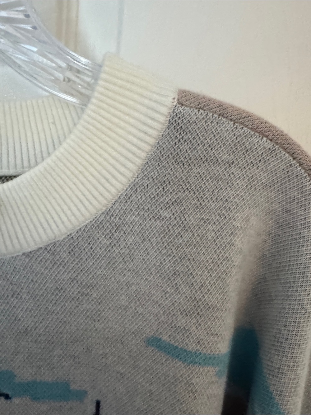 Anthropologie Cream Scenic Lighthouse Knit Sweater with Blue Accents - Picture 7 of 8